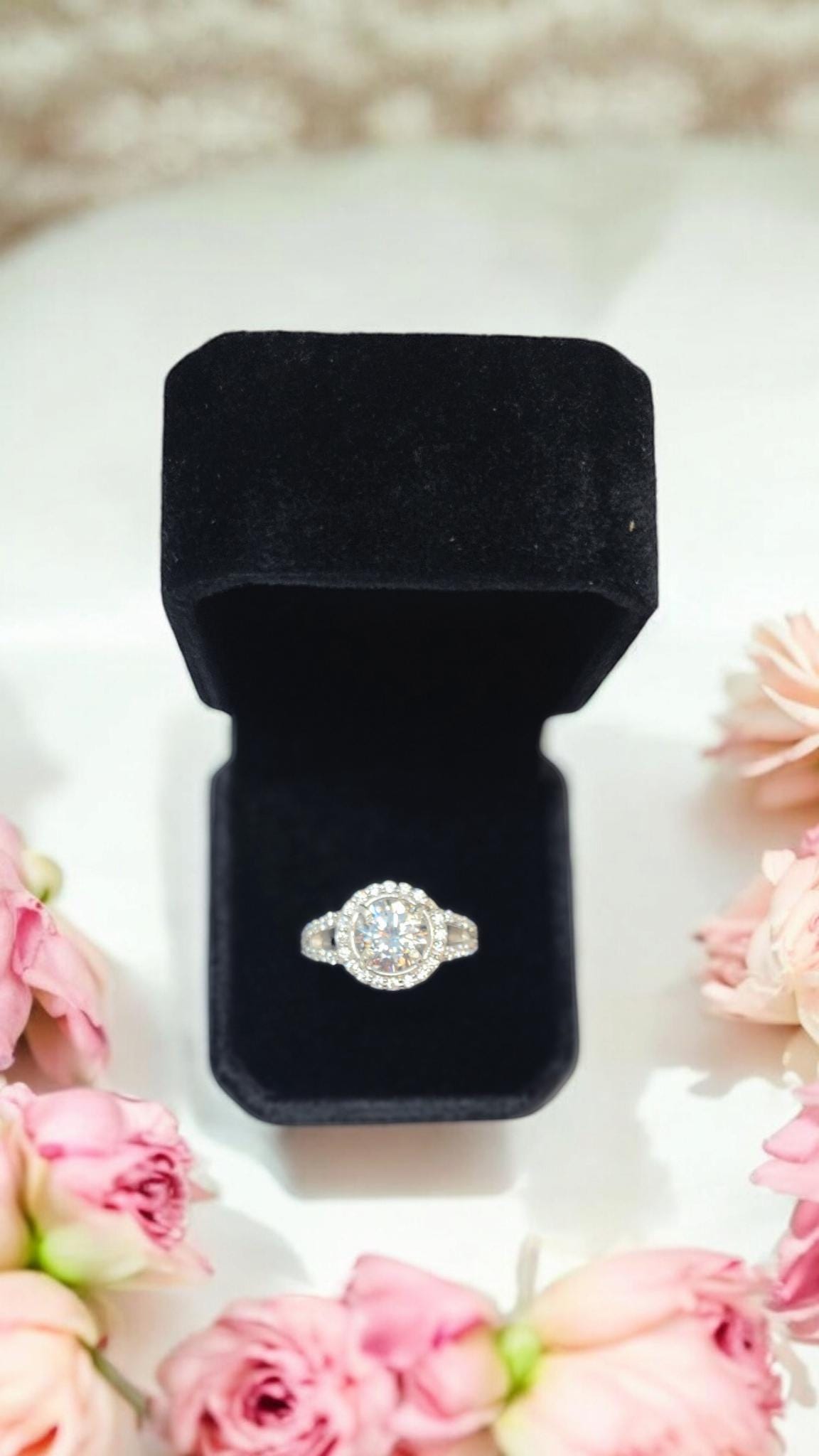 2ct Classic and Timeless Brilliant Cut Moissanite Solitaire Ring Elegant Moissanite Solitaire Ring